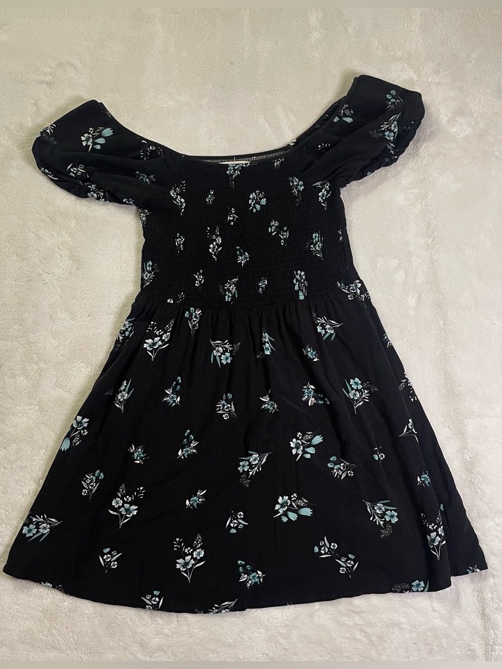 Aeropostale Off the Shoulder Mini Floral Dress with Cinched Waist size S